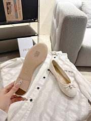 Kitlife Dior Ballet Flat White Quilted Cannage Calfskin - 4