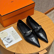 Kitlife Hermes Kelly Ballet Flat Shoes Black - 1