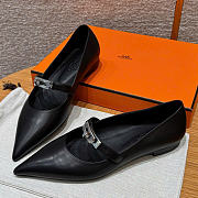 Kitlife Hermes Kelly Ballet Flat Shoes Black - 6