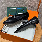 Kitlife Hermes Kelly Ballet Flat Shoes Black - 5