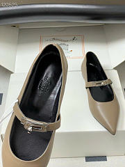 Kitlife Hermes Kelly Ballet Flat Shoes Gray - 4