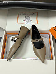 Kitlife Hermes Kelly Ballet Flat Shoes Gray - 3