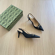 Kitlife Gucci Donna Slingback Pump Black GG Canvas - 6