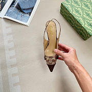 Kitlife Gucci Donna Slingback Pump Beige & Dark Brown GG Canvas  - 6