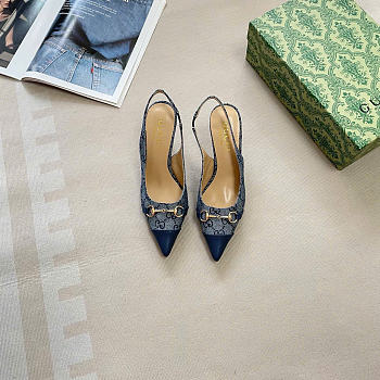 Kitlife Gucci Donna Slingback Pump Blue GG Canvas
