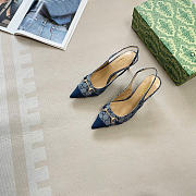 Kitlife Gucci Donna Slingback Pump Blue GG Canvas - 2