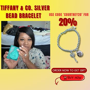 Kitlife Tiffany & Co. Silver Bead Bracelet With Charm & Key Tag 