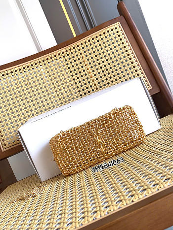 Kitlife Saint Laurent Woven Metal Evening Clutch 840163 19x9.5x2.3cm