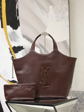 Kitlife Saint Laurent Icare Bag In Dark Brown Smooth Leather 698651 58x47x8cm