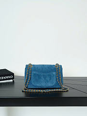 Kitlife Chanel Suede Calfskin Mini Souplissimo Mini Flap Bag Dark Blue 13x20x6cm - 6