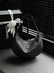 Kitlife Chanel Hobo Handbag Black Tanned Calfskin & Gold-tone Metal AS6570 21x30x9cm - 1
