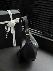 Kitlife Chanel Hobo Handbag Black Tanned Calfskin & Gold-tone Metal AS6570 21x30x9cm - 5