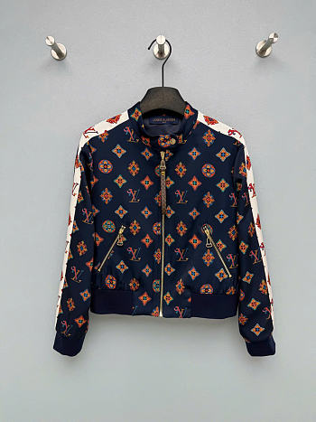 Kitlife Louis Vuitton Geometric Printed Jacket Dark Blue
