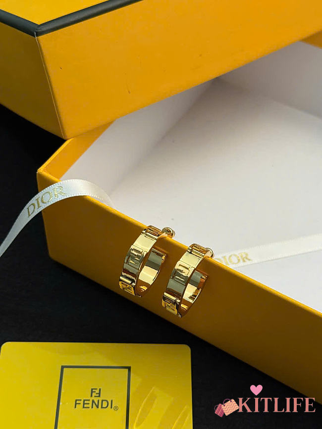 Kitlife Fendi Forever Earrings Gold - 1
