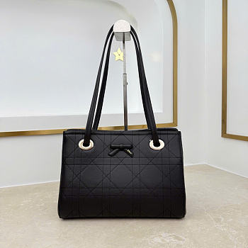 Kitlife Dior Small Shopping Bag Black Leather M1410 27x19x13.5cm 