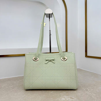 Kitlife Dior Small Shopping Bag Light Green Leather M1410 27x19x13.5cm