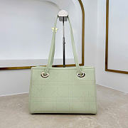 Kitlife Dior Small Shopping Bag Light Green Leather M1410 27x19x13.5cm - 4