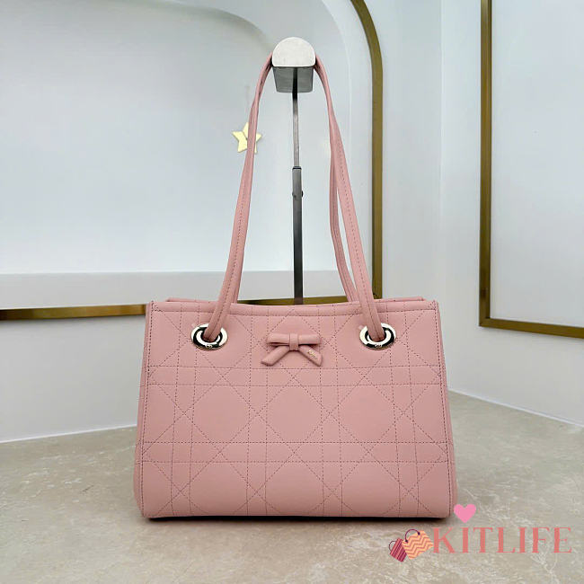 Kitlife Dior Small Shopping Bag Pink Leather M1410 27x19x13.5cm  - 1