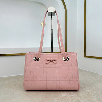 Kitlife Dior Small Shopping Bag Pink Leather M1410 27x19x13.5cm 