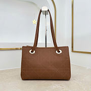 Kitlife Dior Small Shopping Bag Brown Leather M1410 27x19x13.5cm - 4