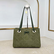 Kitlife Dior Small Shopping Bag Green Suede Leather M1410 27x19x13.5cm  - 1