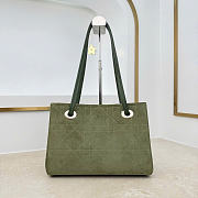 Kitlife Dior Small Shopping Bag Green Suede Leather M1410 27x19x13.5cm  - 5