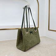 Kitlife Dior Small Shopping Bag Green Suede Leather M1410 27x19x13.5cm  - 4