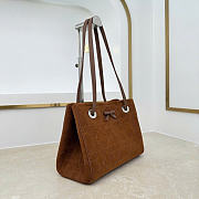 Kitlife Dior Small Shopping Bag Brown Suede Leather M1410 27x19x13.5cm - 5