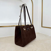 Kitlife Dior Small Shopping Bag Dark Brown Suede Leather M1410 27x19x13.5cm  - 6