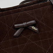 Kitlife Dior Small Shopping Bag Dark Brown Suede Leather M1410 27x19x13.5cm  - 3