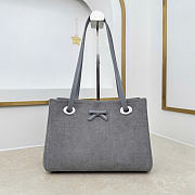 Kitlife Dior Small Shopping Bag Gray Suede Leather M1410 27x19x13.5cm - 1
