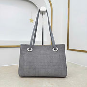 Kitlife Dior Small Shopping Bag Gray Suede Leather M1410 27x19x13.5cm - 6