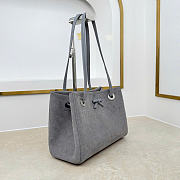 Kitlife Dior Small Shopping Bag Gray Suede Leather M1410 27x19x13.5cm - 4