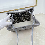 Kitlife Dior Small Shopping Bag Gray Suede Leather M1410 27x19x13.5cm - 3