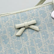 Kitlife Dior Small Shopping Bag White & Light Blue Oblique M1410 27x19x13.5cm  - 2
