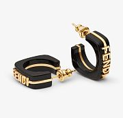 Kitlife Fendi Fendigraphy Earrings Black And Gold - 2