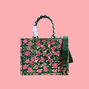 Kitlife Dior Dioriviera Medium Dior Book Tote with Strap Multicolor Cannage Garden Embroidery 36x27.5x16.5cm - 3