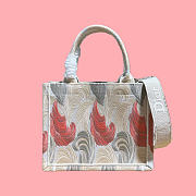 Kitlife Dior Dioriviera Medium Dior Book Tote with Strap Multicolor Dior Byzance Feathers Embroidery 36x27.5x16.5cm - 4