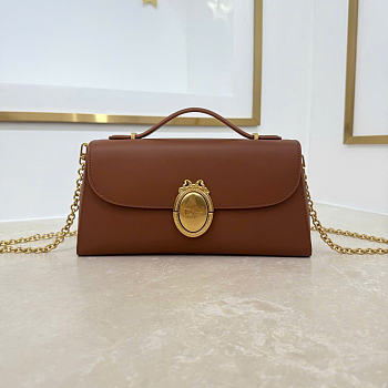 Kitlife Dior Médaillon Pouch Brown Smooth Calfskin M3671 26x11.5x4.5cm 
