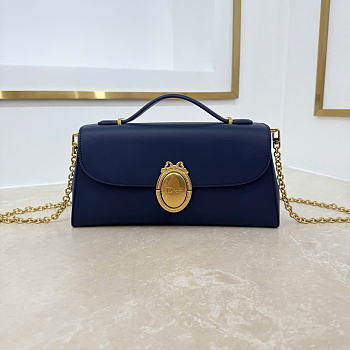 Kitlife Dior Médaillon Pouch Dark Blue Smooth Calfskin M3671 26x11.5x4.5cm