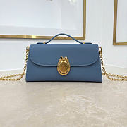 Kitlife Dior Médaillon Pouch Blue Smooth Calfskin M3671 26x11.5x4.5cm  - 1