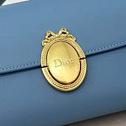 Kitlife Dior Médaillon Pouch Blue Smooth Calfskin M3671 26x11.5x4.5cm  - 2