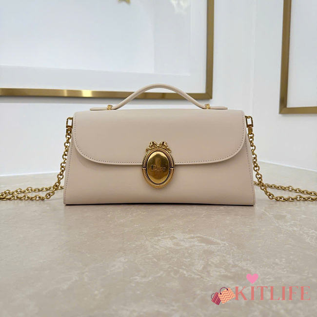 Kitlife Dior Médaillon Pouch Cream Smooth Calfskin M3671 26x11.5x4.5cm  - 1