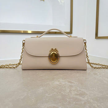 Kitlife Dior Médaillon Pouch Cream Smooth Calfskin M3671 26x11.5x4.5cm 