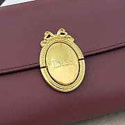 Kitlife Dior Médaillon Pouch Burgundy Smooth Calfskin M3671 26x11.5x4.5cm  - 2