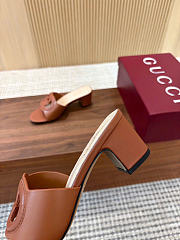 Kitlife Gucci Shoes Brown With 5.5cm Square Heel - 5