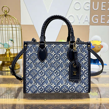 Kitlife Louis Vuittion OnTheGo Bag Monogram Embleme Blue M2A097 25x19x11.5cm