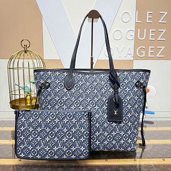 Kitlife Louis Vuitton Neverfull MM Bag Monogram Embleme Bleu M2A096 47x28x14cm 