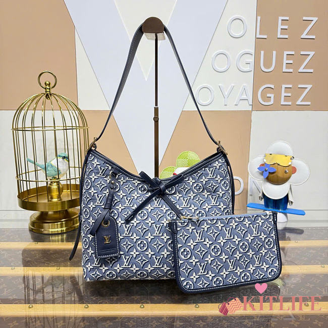 Kitlife Louis Vuitton CarryAll PM Bag Monogram Embleme Blue M2A184  29x24x12cm - 1