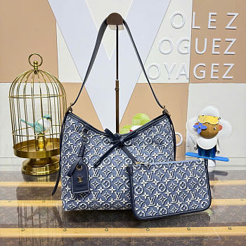 Kitlife Louis Vuitton CarryAll PM Bag Monogram Embleme Blue M2A184  29x24x12cm
